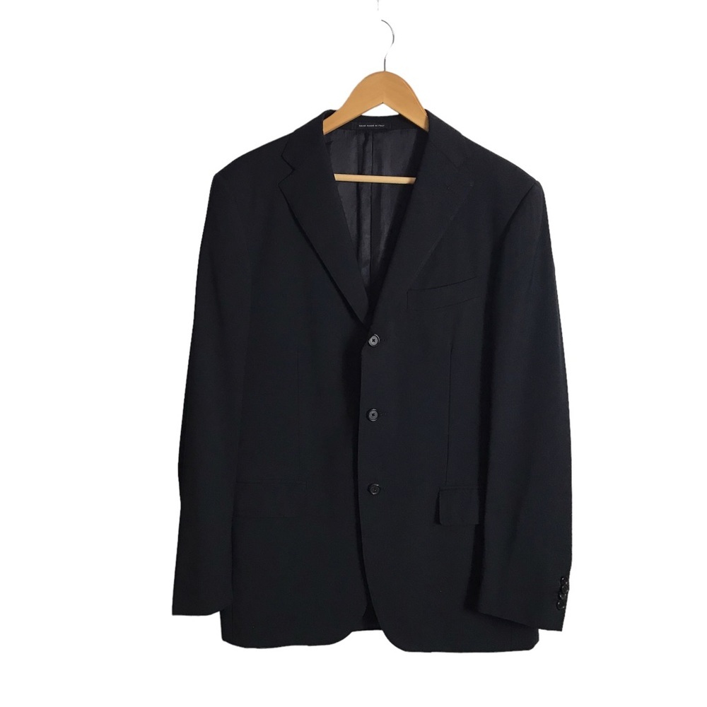 Caruso US 40 EU 50 6R Superfine 110`s Tailoring Black Blazer Wool‎